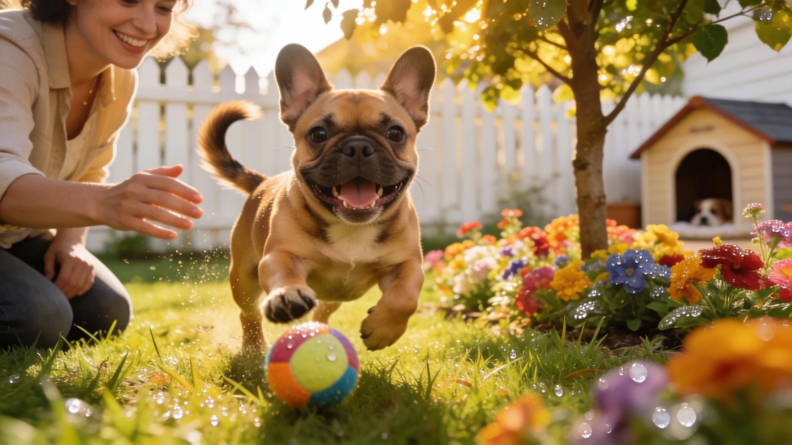 French Bulldog puppy in a playful outdoor setting representing ethical breeding practices